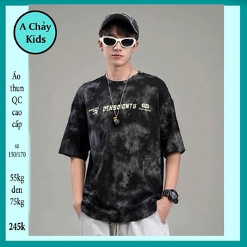 Áo thun bé trai cao cấp in chữ phối màu loang phong cách cực ngầu dành cho bé lớn diện đi chơi , du lịch