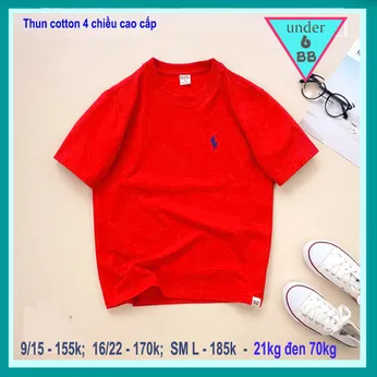 Áo thun bé trai cao cấp thêu logo đơn giản phong cách cá tính cho bé đi chơi , đi tiệc
