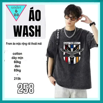 Áo thun bé trai cao cấp ( vải wash ) in chữ phong cách cá tính cool ngầu cho bé diện đi chơi , du lịch