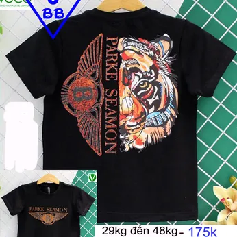 Áo Thun bé trai cotton tay ngắn in hình Tiger phong cách cá tính cool ngầu cho  bé trai đi học