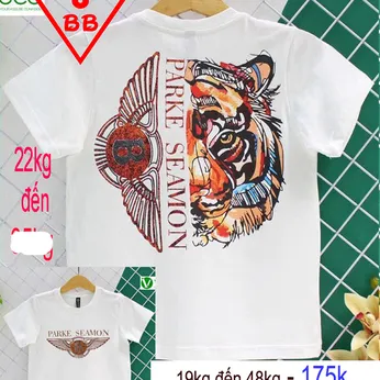 Áo Thun bé trai cotton tay ngắn in hình Tiger phong cách cá tính cool ngầu cho  bé trai đi học