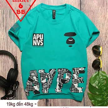 Áo thun bé trai cotton tay ngắn in họa tiết phong cách hiphop cho bé đi chơi , đi học