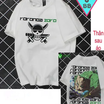 Áo thun bé trai cotton tay ngắn in hình anime Roronoa Zoro phong cách cá tính cho bé đi chơi , đi học