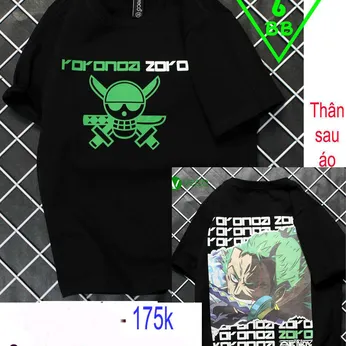 Áo thun bé trai cotton tay ngắn in hình anime Roronoa Zoro phong cách cá tính cho bé đi chơi , đi học