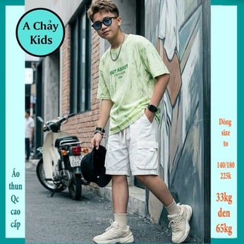 Áo thun bé trai in chữ phối loang màu phong cách cực ngầu cho bé diện đi chơi , đi lịch