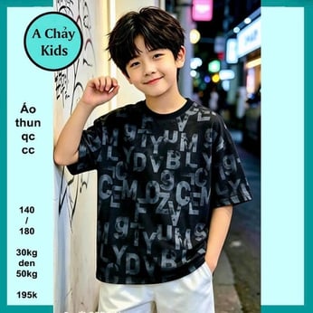 Áo thun bé trai in chữ full phong cách hiphop cực ngầu cho bé yêu diện phố ,du lịch