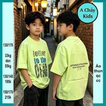 Áo thun bé trai in chữ Letter to the ofad phong cách hàn quốc cá tính cho bé diện đi chơi , du lịch