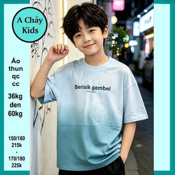Áo thun bé trai in chữ in chữ phối màu phong cách hàn quốc vừa cá tính , vừa hiphop cho bé diện phố