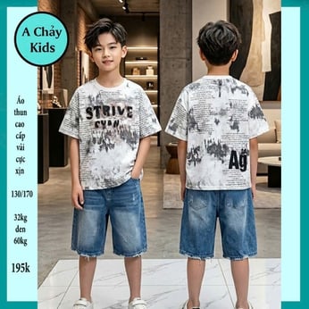 Áo thun bé trai in chữ phong cách cá tính cho bé đi chơi , du lịch