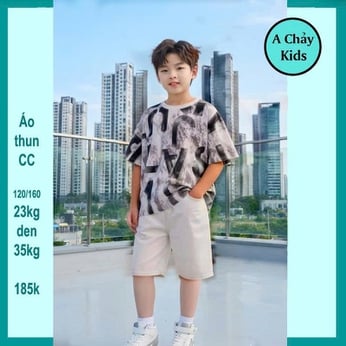 Áo thun bé trai in full chữ phong cách cá tính cực sang cho bé đi chơi , du lịch