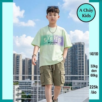 Áo thun bé trai in chữ phong cách hàn quốc cá tính cho bé đi chơi , du lịch