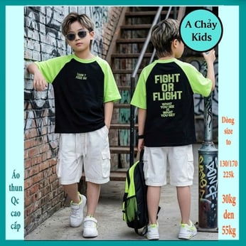 Áo thun bé trai in chữ TOONT FEEEBG phối màu cá tính cho bé đi chơi , đi du lịch