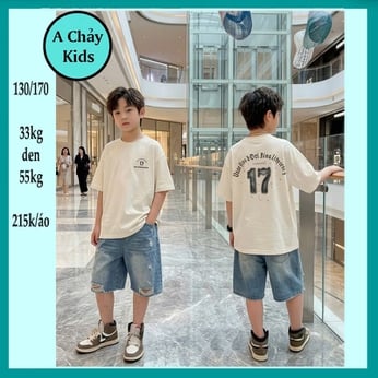 Áo thun bé trai in chữ số 17 phong cách hàn quốc siêu cá tính cho bé diện đi chơi , đi học