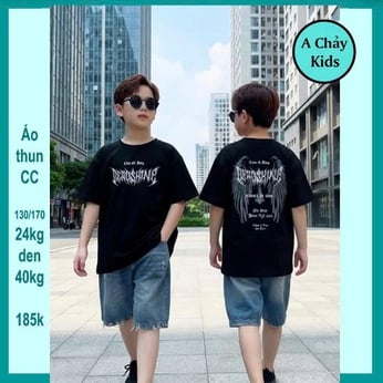 Áo thun bé trai in Hình Cánh Chim siêu ngầu phong cách hàn quốc cho bé diện đi chơi ,đi học