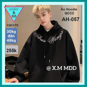 Áo thun bé trai tay dài có nón cao cấp (AH - 057 ) in chữ phong cách cá tính cho bé đi chơi , du lịch