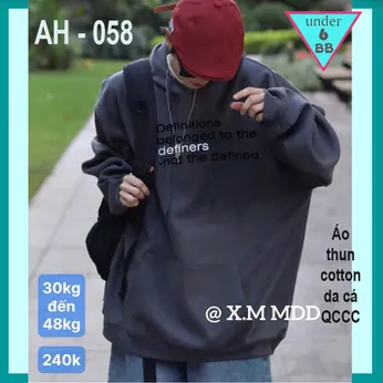 Áo thun bé trai tay dài có nón cao cấp (AH - 058 ) in chữ phong cách cá tính cho bé đi chơi , du lịch