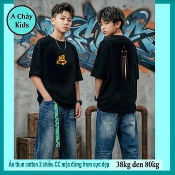 Áo thun cotton bé trai in chữ NO EXCUSES  phong cách vừa đơn giản , vừa cá tính cho bé diện phố