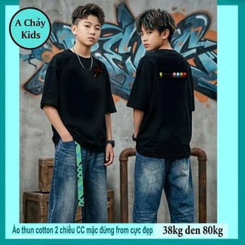 Áo thun cotton bé trai in cá tính phong cách hiphop siêu ngầu cho bé diện đi phố , du lịch cực sang