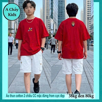 Áo thun cotton bé trai in cá tính phong cách hiphop siêu ngầu cho bé diện đi phố , du lịch cực sang