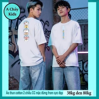 Áo thun cotton bé trai in hình Doraemoon siêu đáng yêu vừa cá tính cho bé diện đi chơi ,đi học