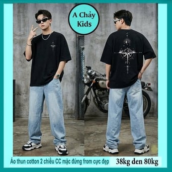 Áo thun cotton bé trai in hình phong cách cực cá tính cho bé lớn diện đi chơi, đi du lịch