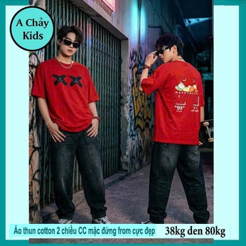 Áo thun cotton bé trai in hình Gấu cá tính phong cách tuổi teen cho bé diện đi chơi , du lịch