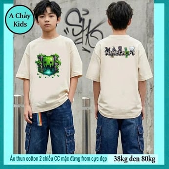 Áo thun cotton bé trai in hình Mai Rap phong cách cá tính cho bé đi chơi , đi học