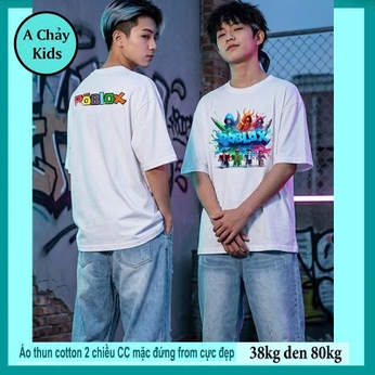 Áo thun cotton bé trai in hình Robloxx phong cách cá tính cho bé diện đi chơi , đi học
