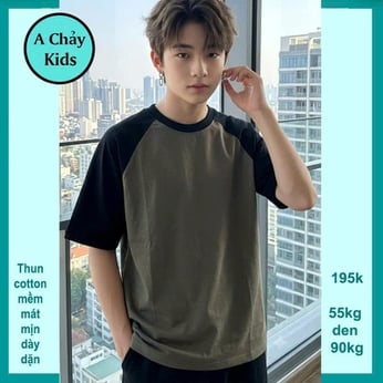 Áo thun cotton bé trai trơn đơn giản phong cách hàn quốc cho bé diện đi chơi , đi du lịch