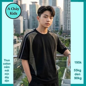 Áo thun cotton bé trai trơn đơn giản phong cách hàn quốc cho bé diện đi chơi , đi du lịch