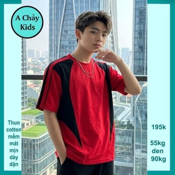 Áo thun cotton bé trai trơn đơn giản phong cách hàn quốc cho bé diện đi chơi , đi du lịch