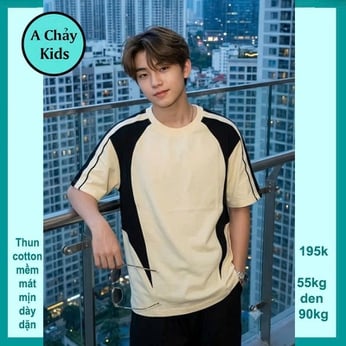 Áo thun cotton bé trai trơn đơn giản phong cách hàn quốc cho bé diện đi chơi , đi du lịch