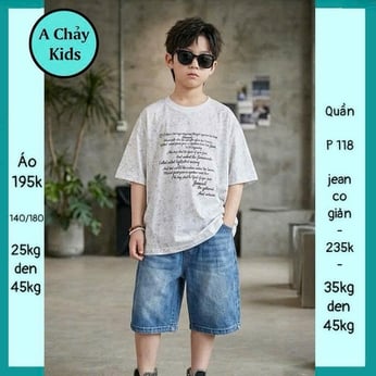 Áo trẻ em in chữ phong cách thời trang cá tính cho bé đi chơi , du lịch