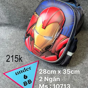 Ba lô cặp siêu nhân người Sắt Iron Man cho bé trai đi học - Ms 10713