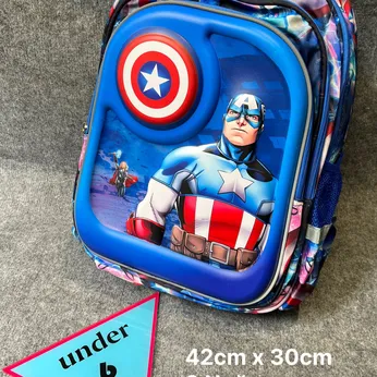 Ba lô in nổi 3D hình Đội Trưởng Mỹ - Captain america cho bé đi học ( MS:10016)