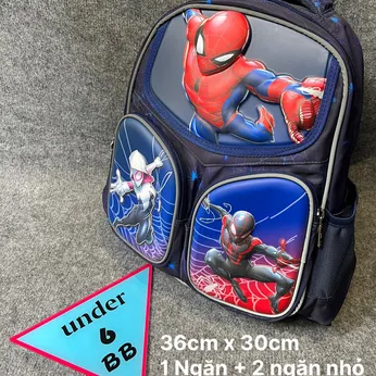 Ba lô in nổi 3D hình siêu nhân người nhện - Spider Man cho bé đi học