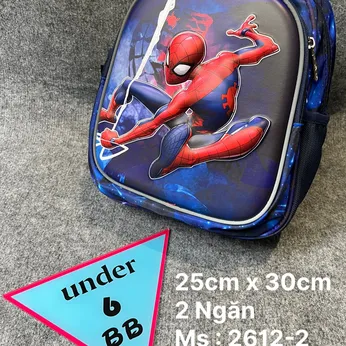 Ba lô in nổi 3D hình Spider-man - siêu nhân người nhện cho bé trai đi học  ( 2612-2)