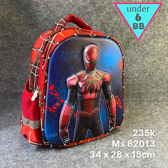 Balo  in 3D nổi hình Siêu Nhân Người Nhện - Spiderman cá tính cho bé trai đi chơi, đi học