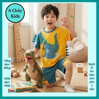 Đồ bé trai in Khủng Long siêu đáng yêu cho bé đi chơi , đi học