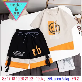 Đồ bộ bé trai cotton tay ngắn in họa tiết cá tính phong cách hiphop siêu ngầu cho bé trai đi chơi , đi học