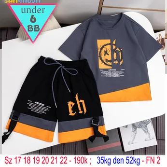 Đồ bộ bé trai cotton tay ngắn in họa tiết cá tính phong cách hiphop siêu ngầu cho bé trai đi chơi , đi học