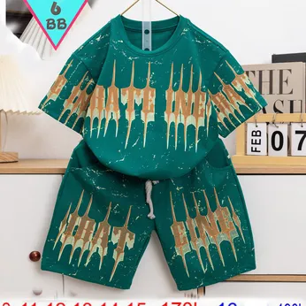 Đồ bộ bé trai cotton tay ngắn in họa tiết phong cách hiphop siêu ngầu cho bé đi chơi , đi học 