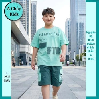 Đồ bộ bé trai hip hop in chữ ALI AMERICAN phong cách cá tính cho bé đi chơi , du lịch
