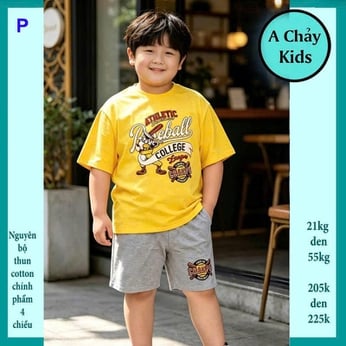 Đồ bộ bé trai hiphop in số 47 phong cách cá tính cho bé đi chơi , đi học