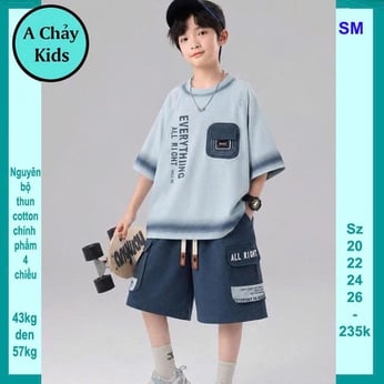 Đồ bộ bé trai hiphop in chữ phong cách cá tính cho bé diện phố , du lịch