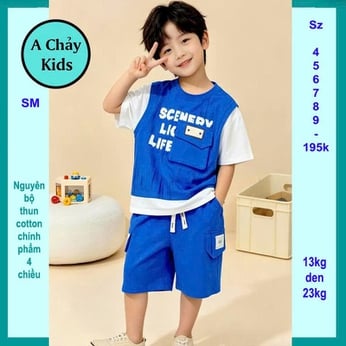 Đồ bộ bé trai hiphop in chữ phong cách cá tính cho bé diện phố , du lịch