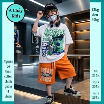 Đồ bộ bé trai hiphop in chữ DREAM phong cách cực ngầu cho bé diện đi chơi , đi học
