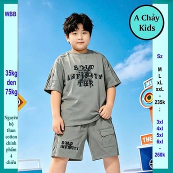 Đồ bộ bé trai hiphop in chữ HOLD INRDRTY phong cách cá tính cho bé diện phố vẫn sang 