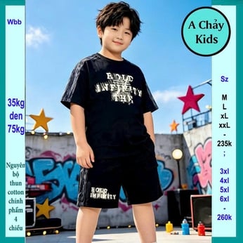 Đồ bộ bé trai hiphop in chữ HOLD INRDRTY phong cách cá tính cho bé diện phố vẫn sang 