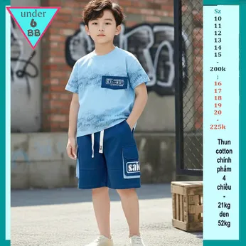 Đồ bộ bé trai hiphop in chữ phối màu loang phong cách hàn quốc cá tính cho bé đi chơi , đi học